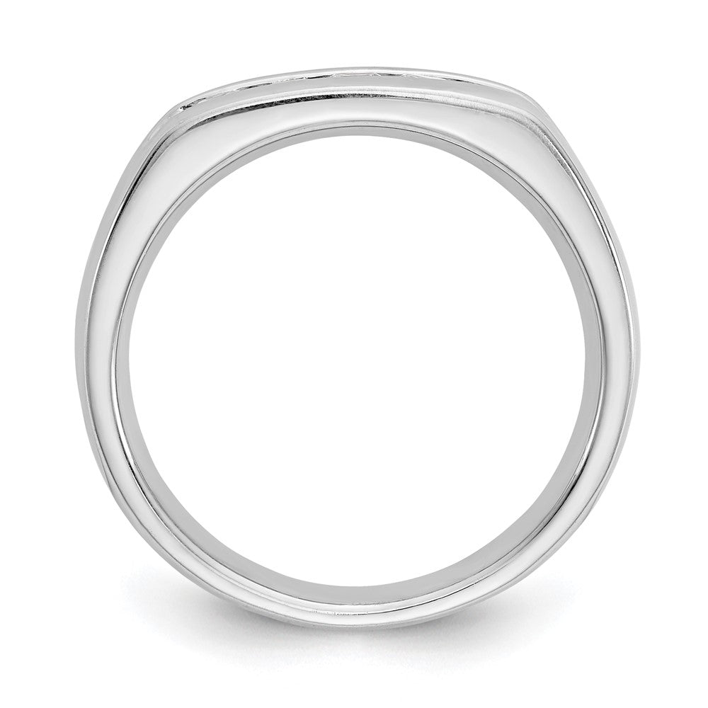 14K White Gold 5-Stone Real Diamond Channel Band