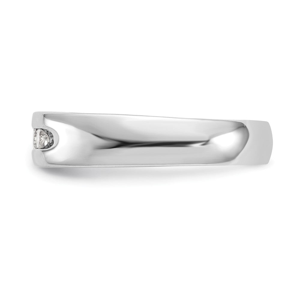 14K White Gold 5-Stone Real Diamond Channel Band