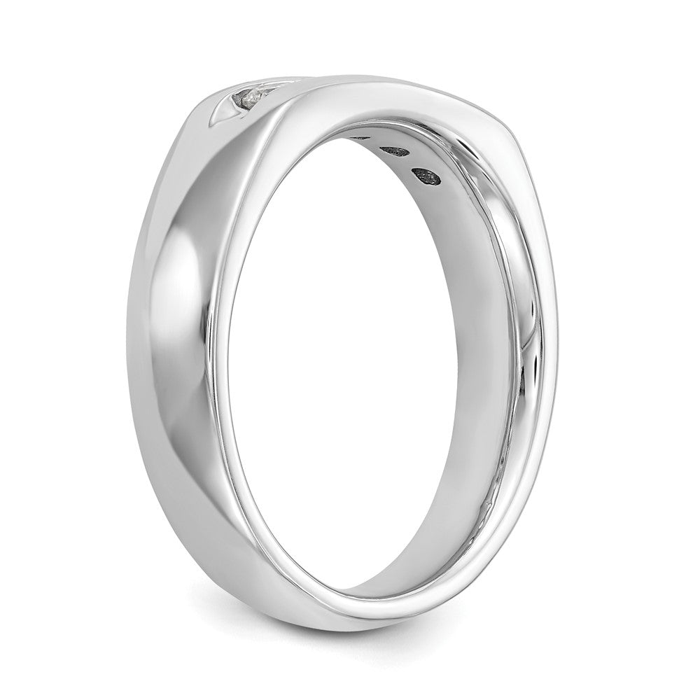 14K White Gold 5-Stone Real Diamond Channel Band