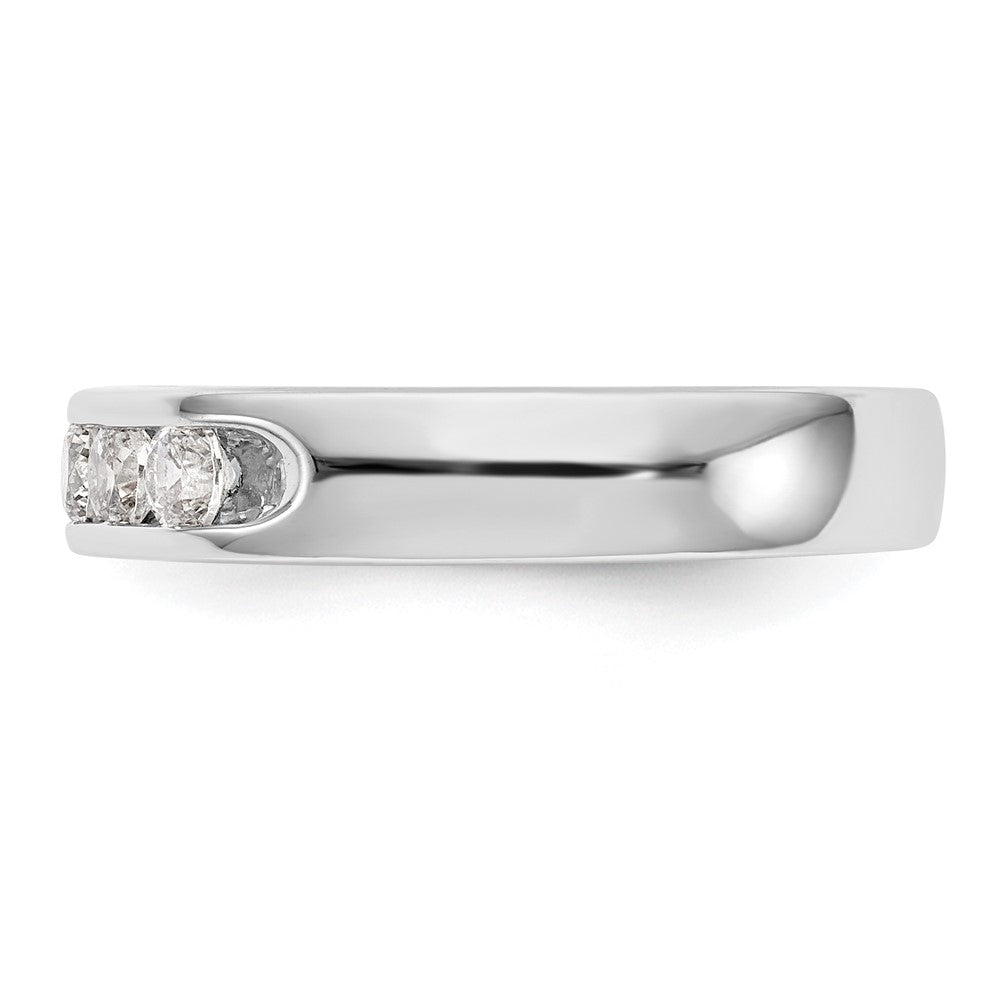 14k White Gold 5-Stone 1/2 carat Round Diamond Complete Channel Band