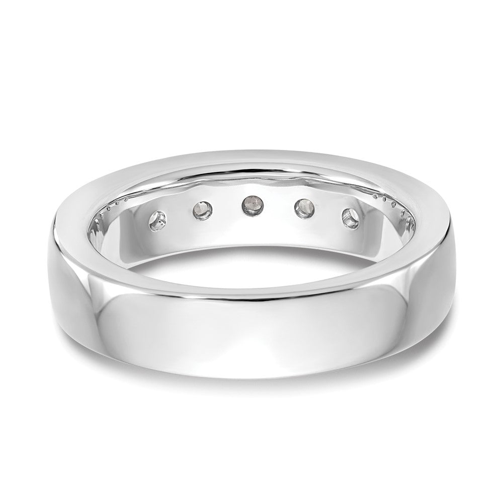 14K White Gold 5-Stone Real Diamond Channel Band