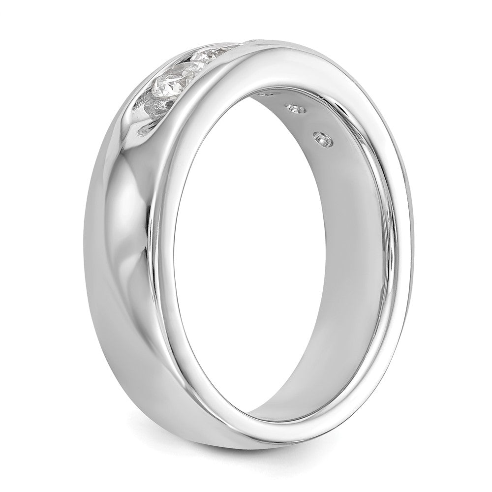 14K White Gold 5-Stone Real Diamond Channel Band