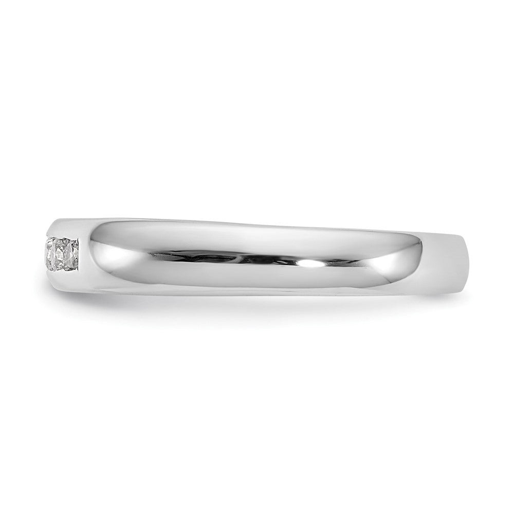 0.14ct. CZ Solid Real 14K White Gold 5-Stone Channel Wedding Band Ring