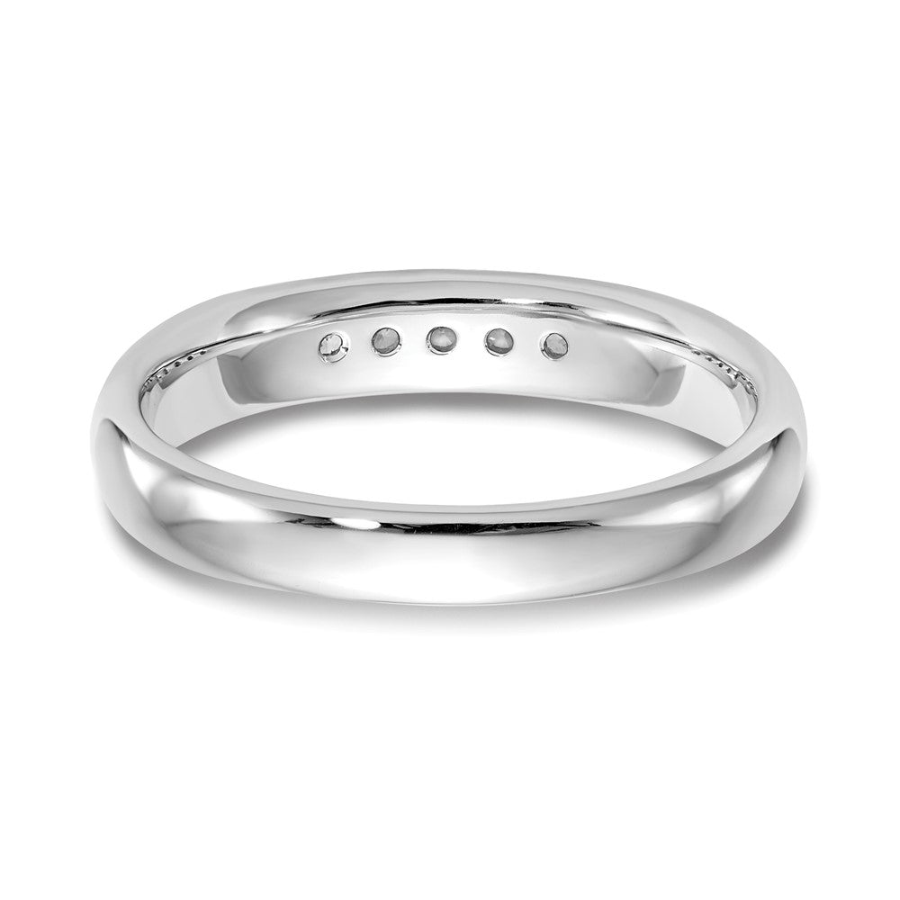 0.14ct. CZ Solid Real 14K White Gold 5-Stone Channel Wedding Band Ring