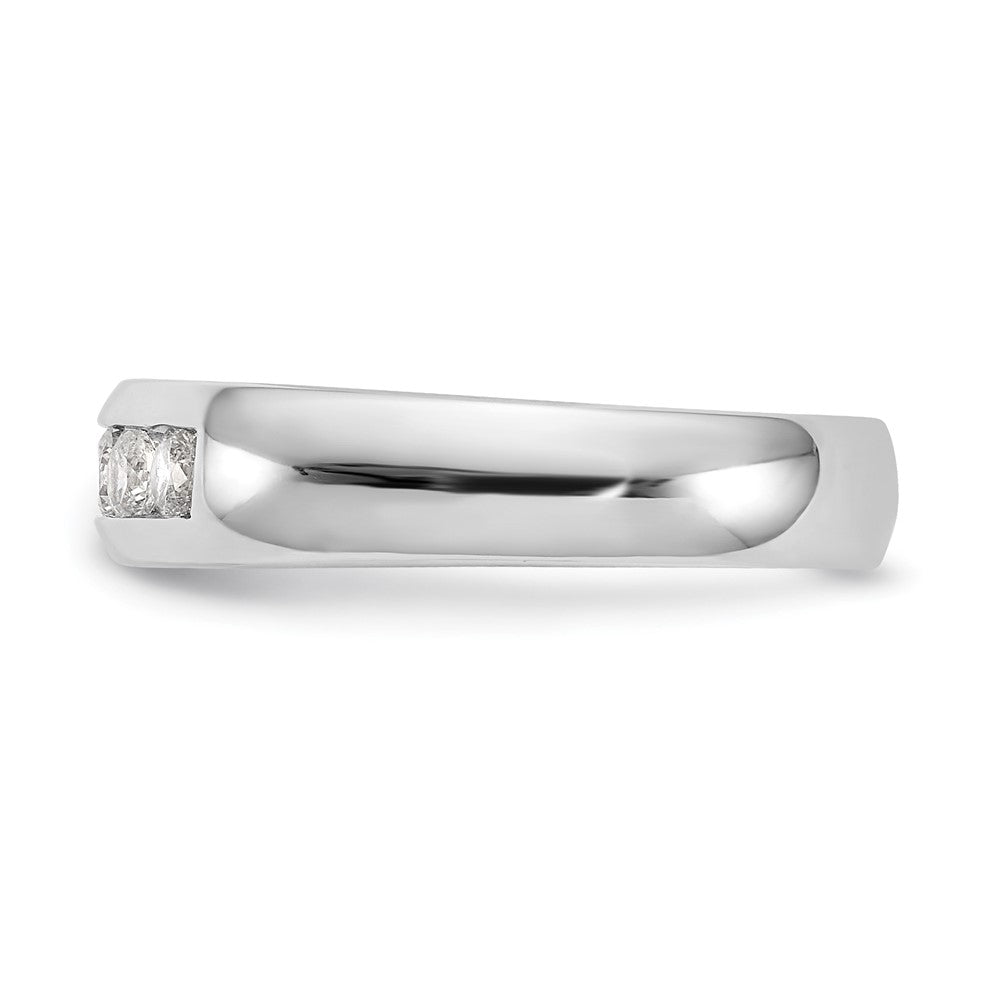 14K White Gold 5-Stone Real Diamond Channel Band