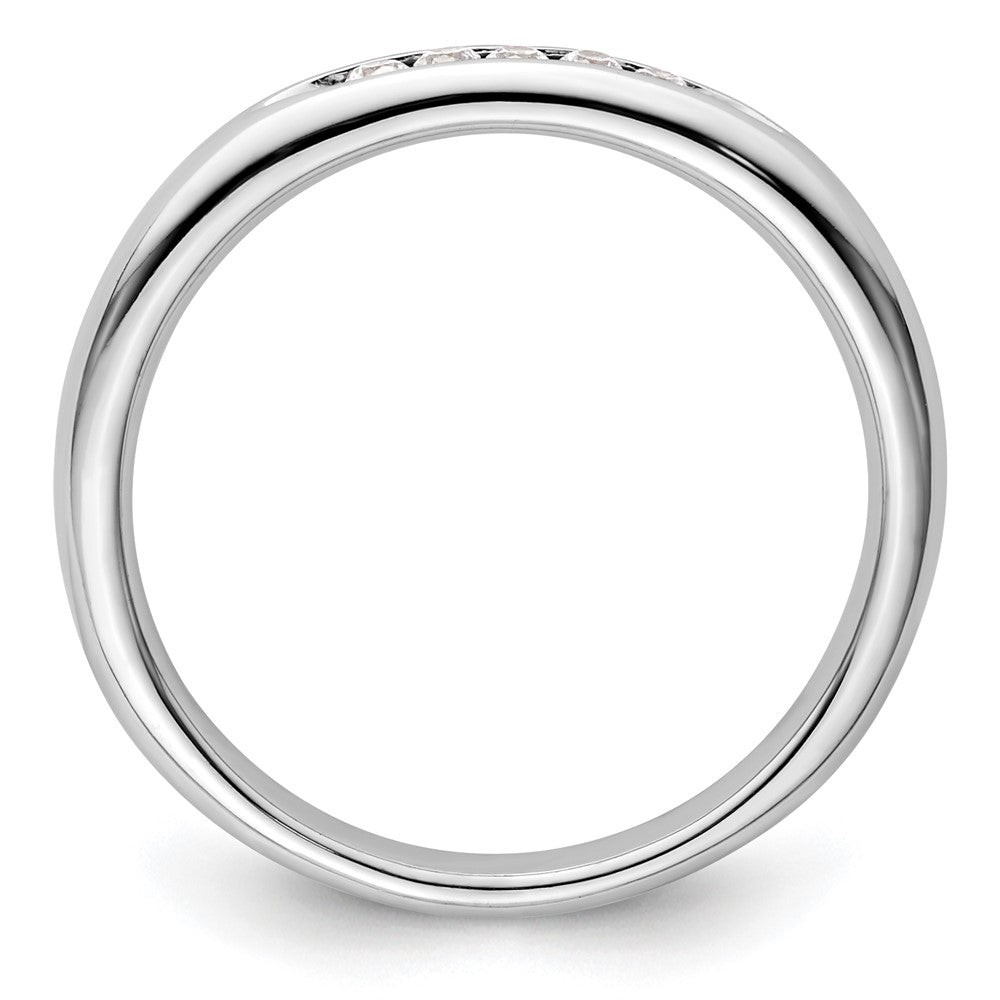 14K White Gold 5-Stone Real Diamond Channel Band