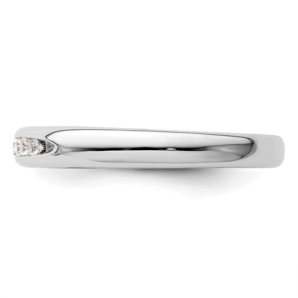 0.10ct. CZ Solid Real 14K White Gold 5-Stone Channel Wedding Band Ring