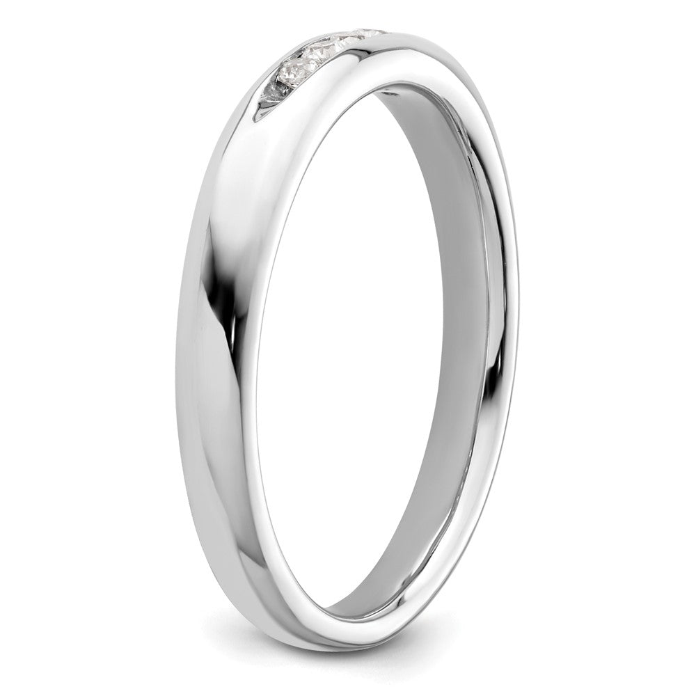 0.10ct. CZ Solid Real 14K White Gold 5-Stone Channel Wedding Band Ring