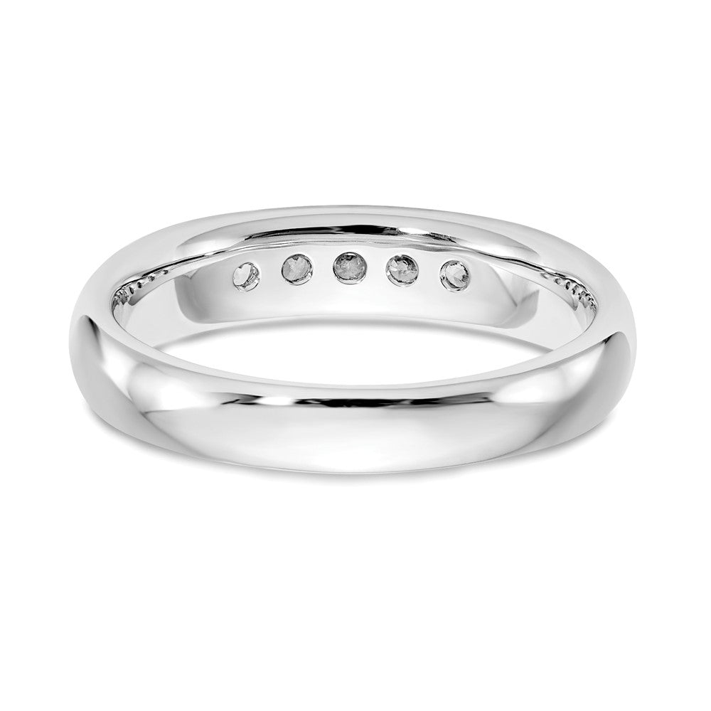 14K White Gold 5-Stone Real Diamond Channel Band