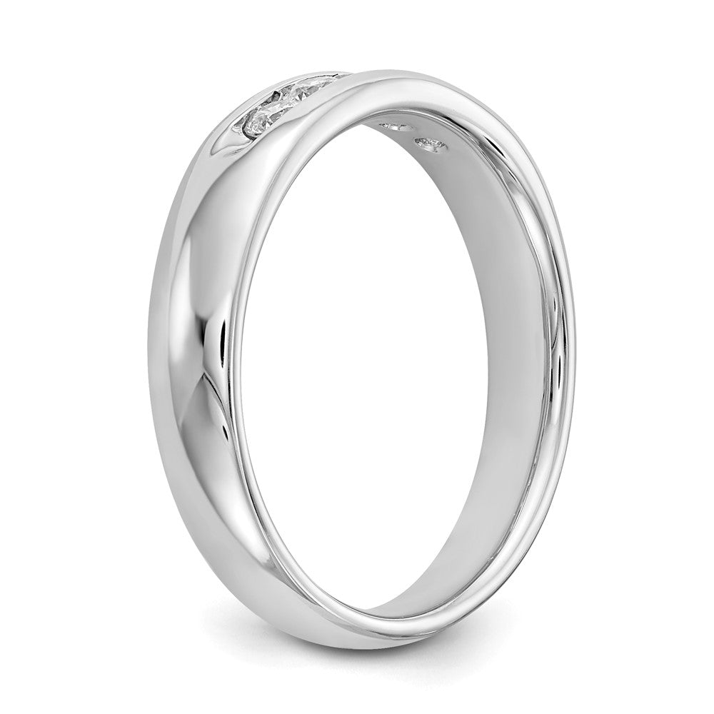 14K White Gold 5-Stone Real Diamond Channel Band