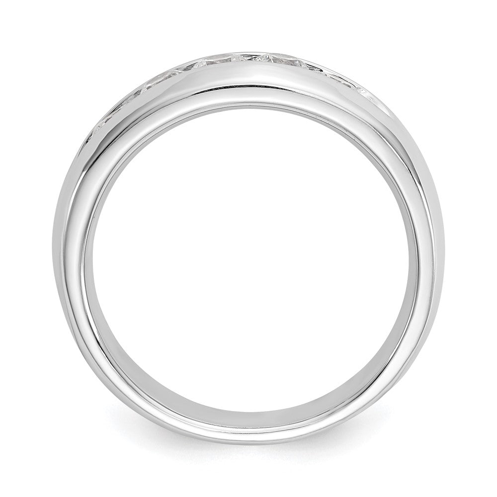 14K White Gold 5-Stone Real Diamond Channel Band