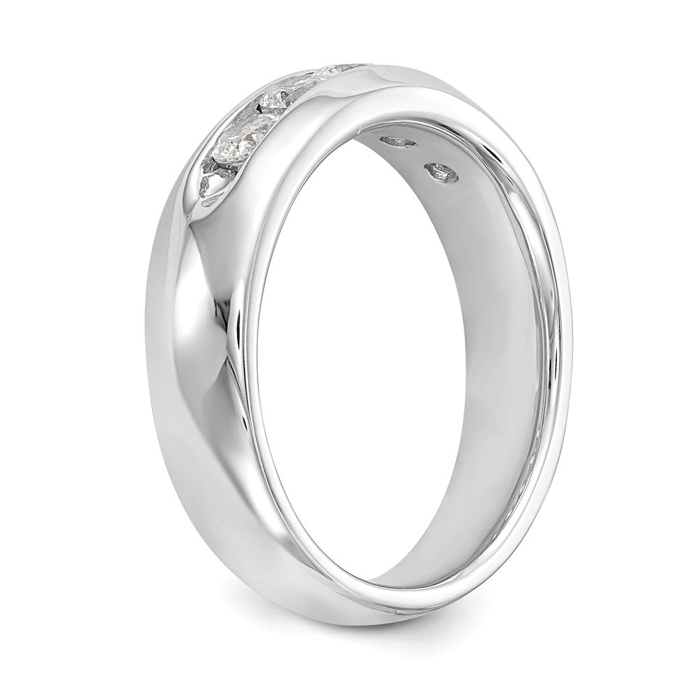 14K White Gold 5-Stone Real Diamond Channel Band