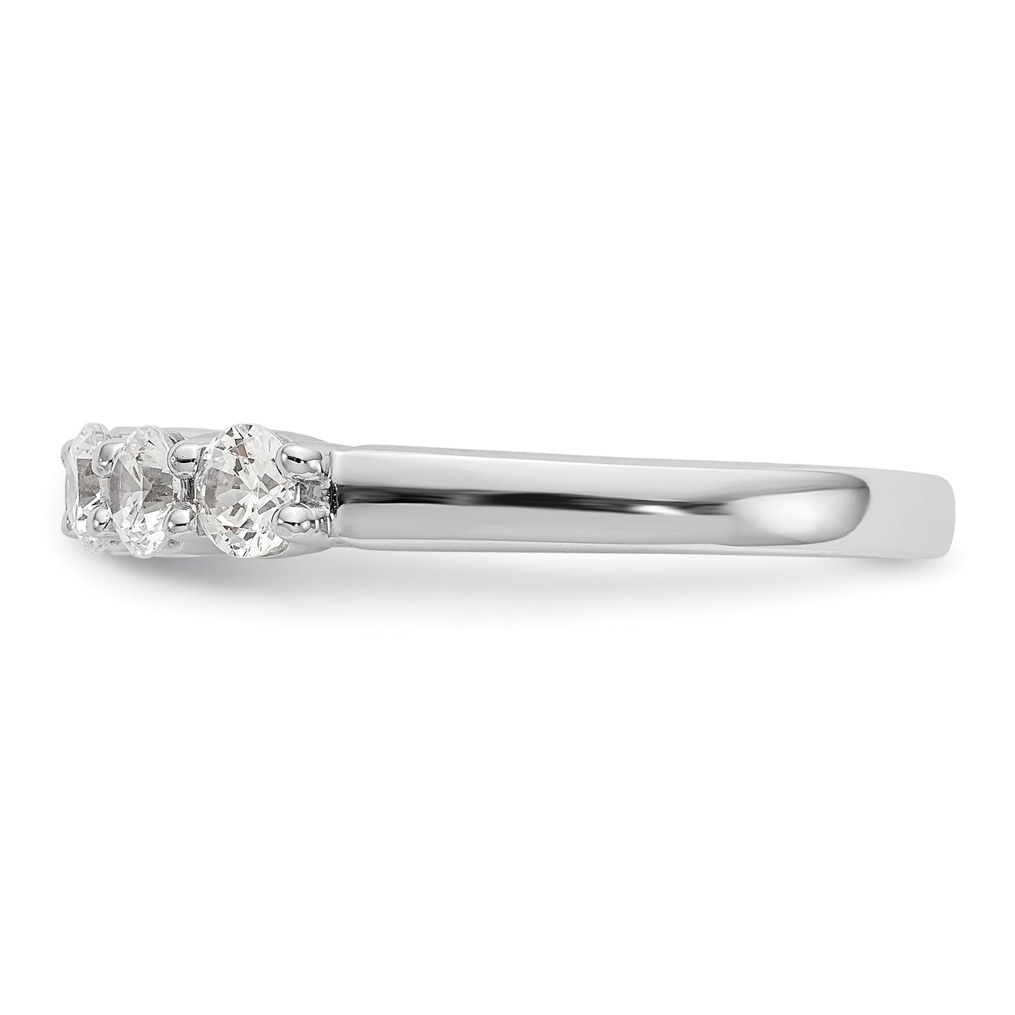 0.64ct. CZ Solid Real 14K White Gold 5-Stone Wedding Band Ring