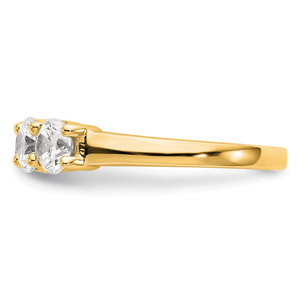 1.65ct. CZ Solid Real 14K Yellow Gold 5-Stone Wedding Band Ring