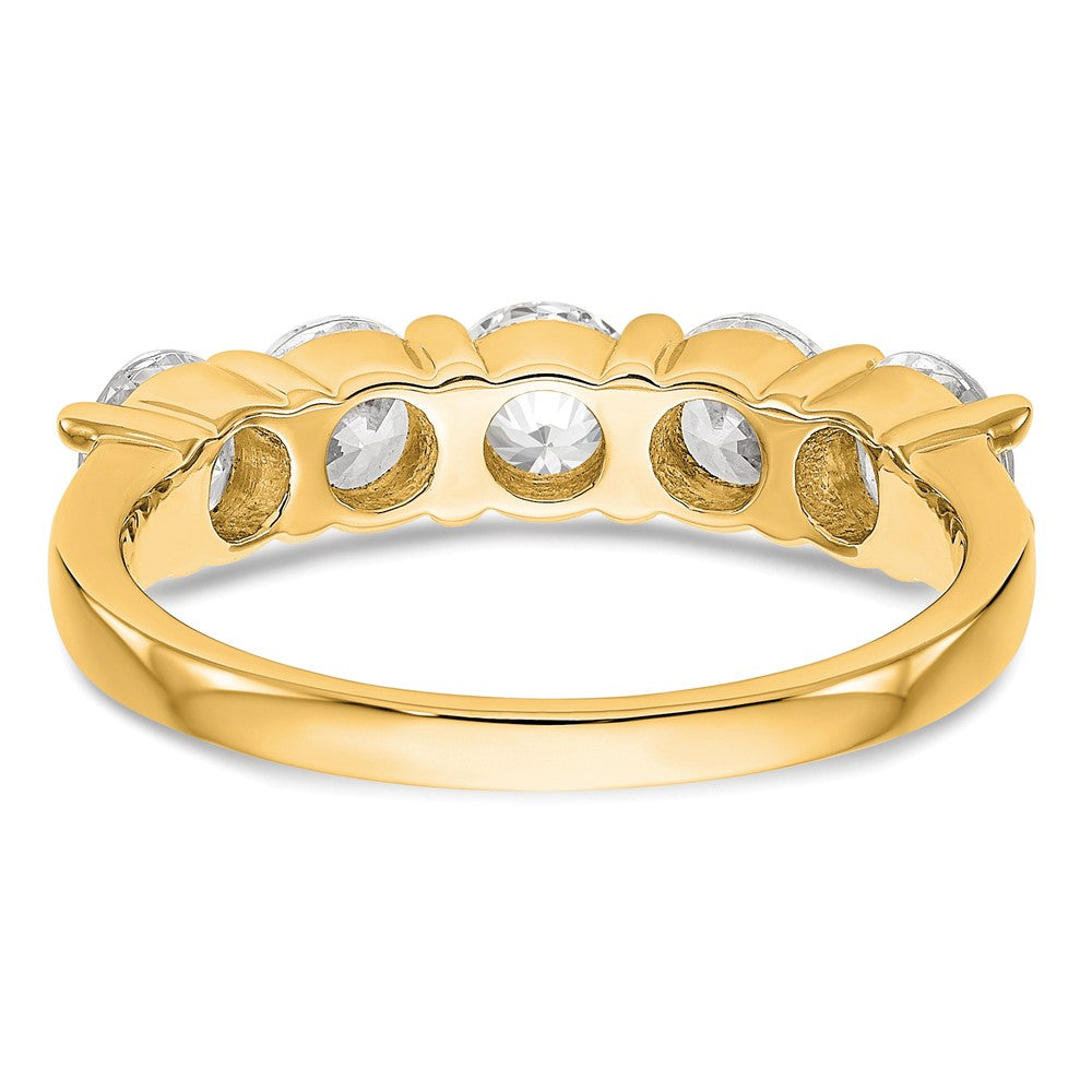 1.65ct. CZ Solid Real 14K Yellow Gold 5-Stone Wedding Band Ring