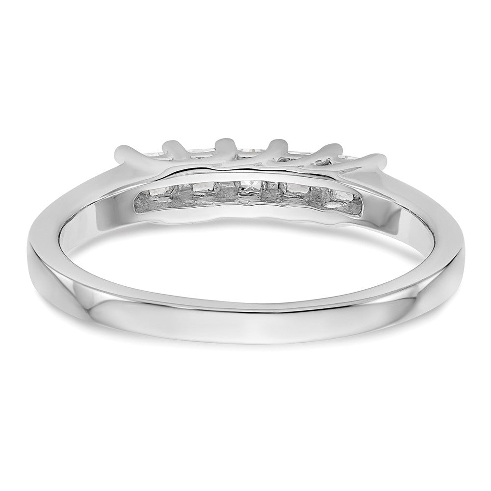 14K White Gold 5-Stone Real Diamond Band