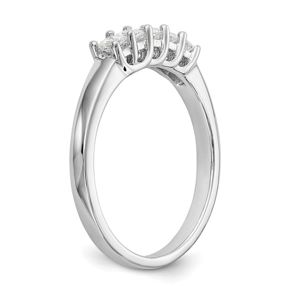 14K White Gold 5-Stone Real Diamond Band