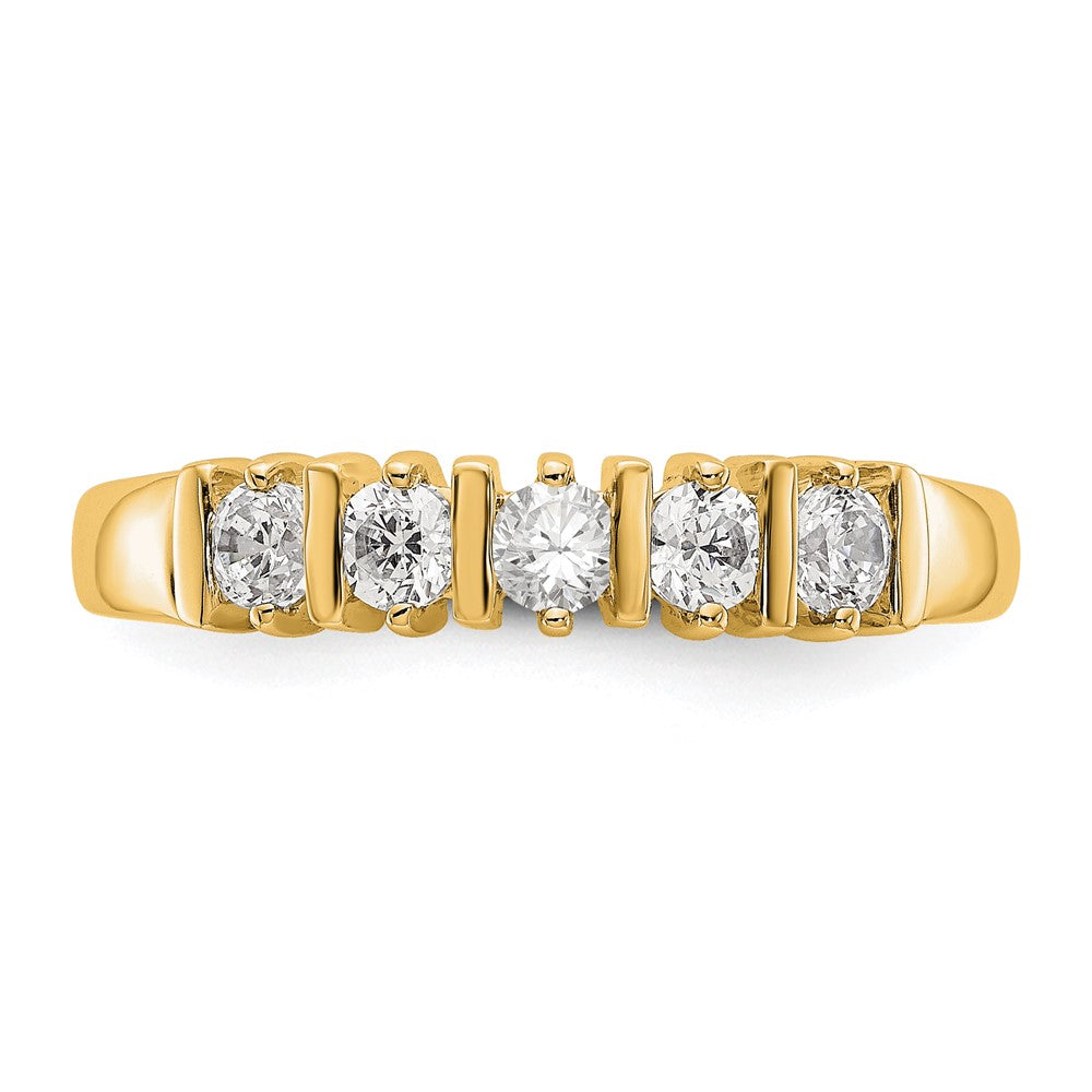 14K Yellow Gold 5-Stone Real Diamond Band