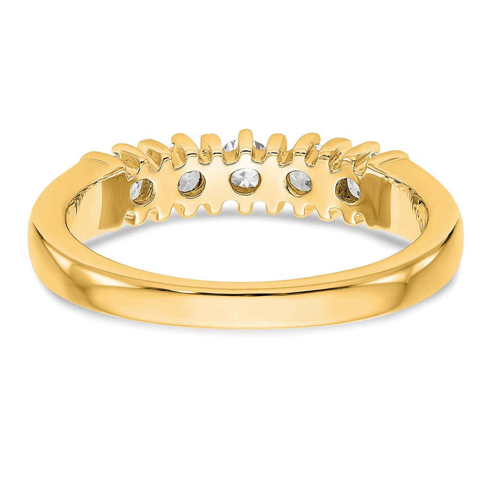 14K Yellow Gold 5-Stone Real Diamond Band