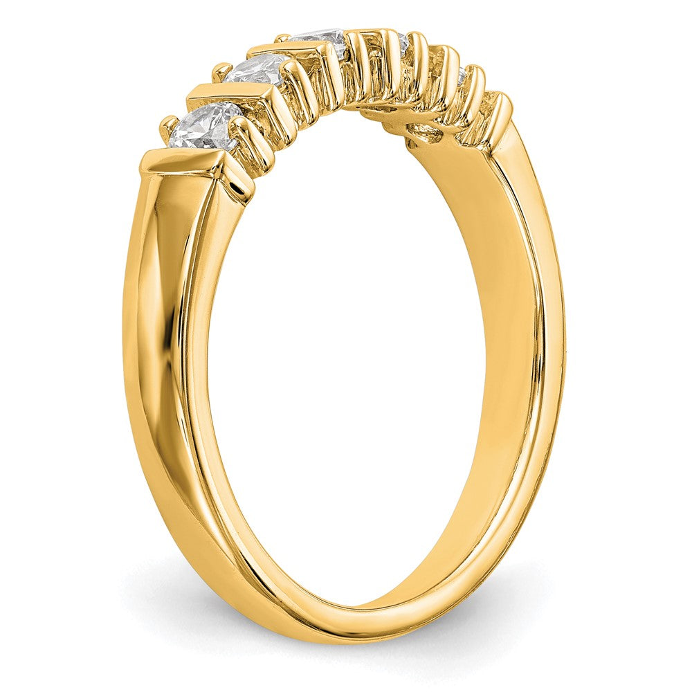 14K Yellow Gold 5-Stone Real Diamond Band