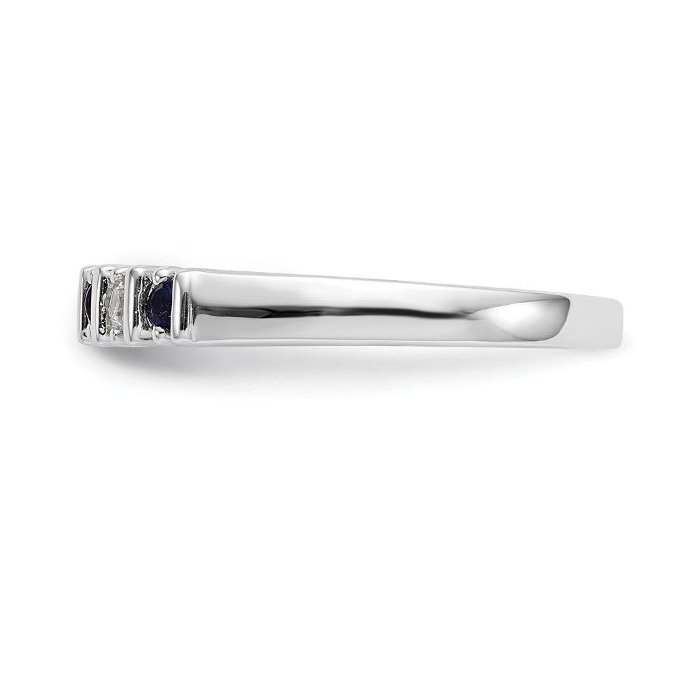 14k White Gold Real Diamond w/Sapphire Band