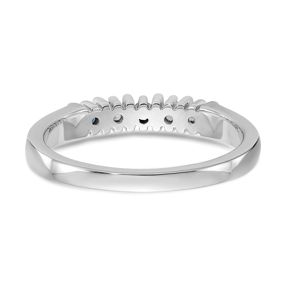 14k White Gold Real Diamond w/Sapphire Band