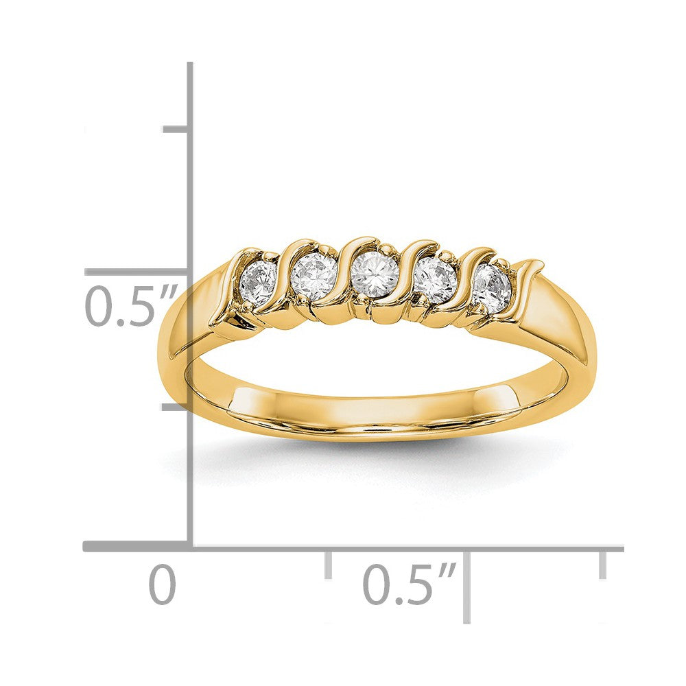 14K Yellow Gold Real Diamond Band