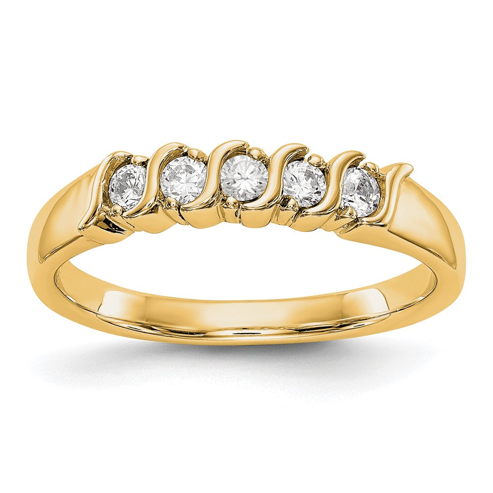 14K Yellow Gold Real Diamond Band