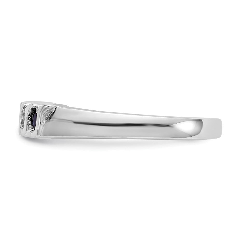 14k White Gold Real Diamond w/Sapphire Band