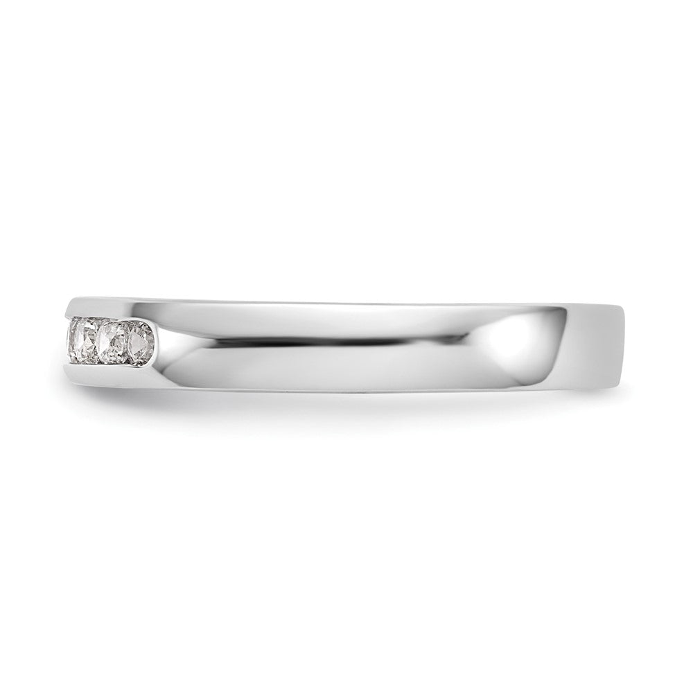 14K White Gold 7-Stone Real Diamond Channel Band