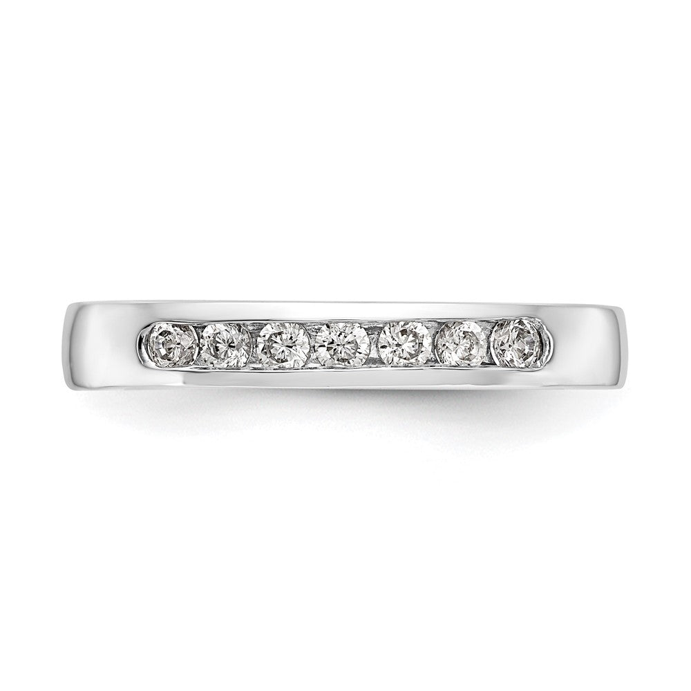 14k White Gold 7-Stone 1/4 carat Round Diamond Complete Channel Band