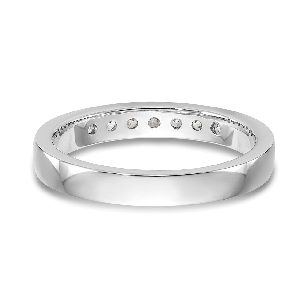 14K White Gold 7-Stone Real Diamond Channel Band