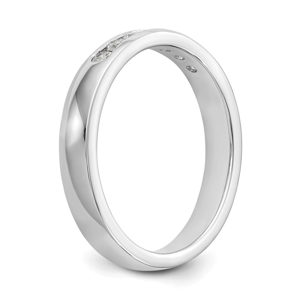 14K White Gold 7-Stone Real Diamond Channel Band