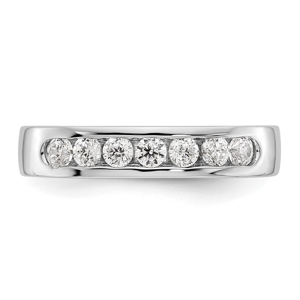 14k White Gold 7-Stone 3/8 carat Round Diamond Complete Channel Band