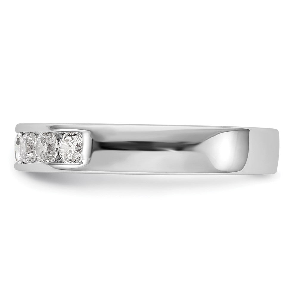 14k White Gold 7-Stone 1/2 carat Round Diamond Complete Channel Band