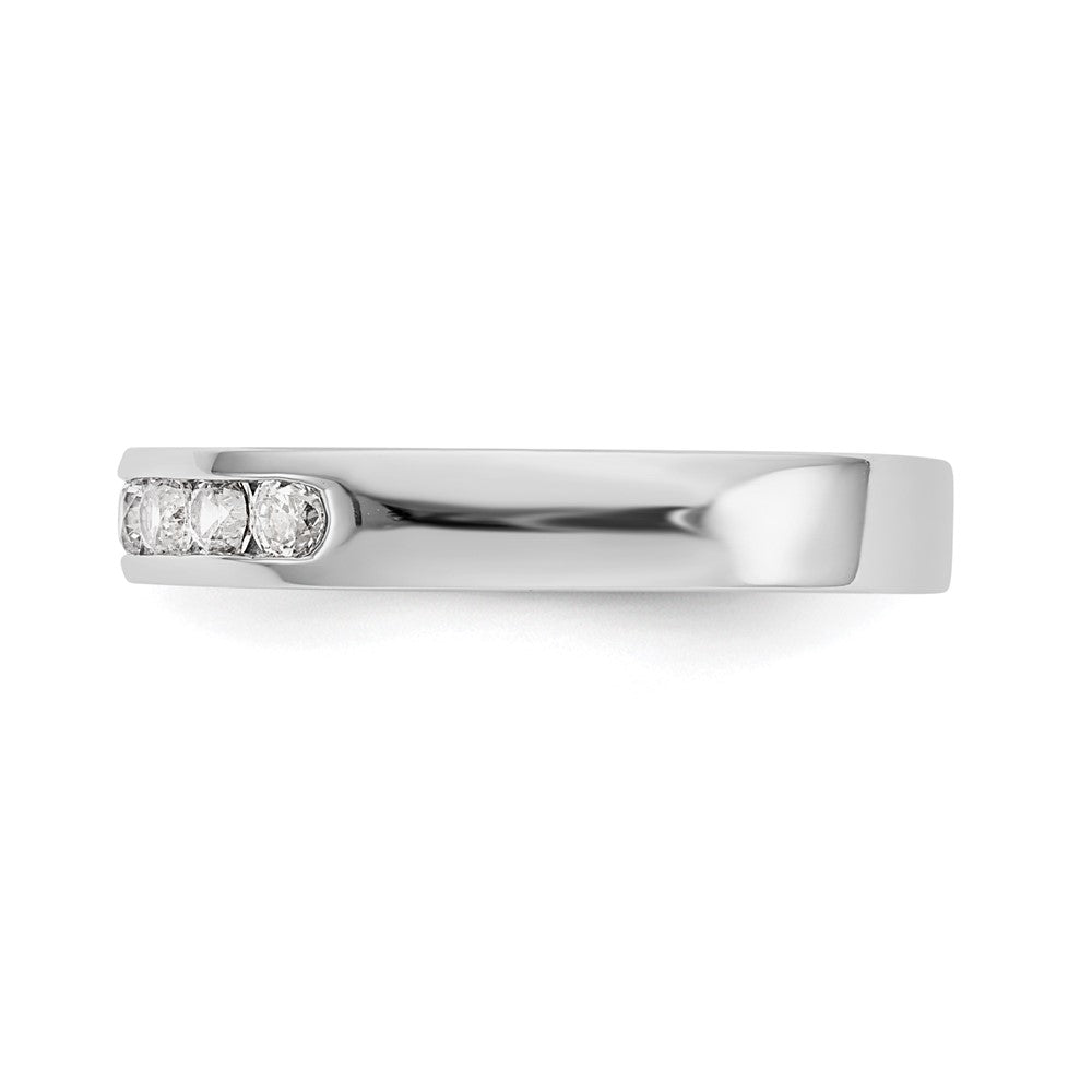 14k White Gold 7-Stone 1/3 carat Round Diamond Complete Channel Band