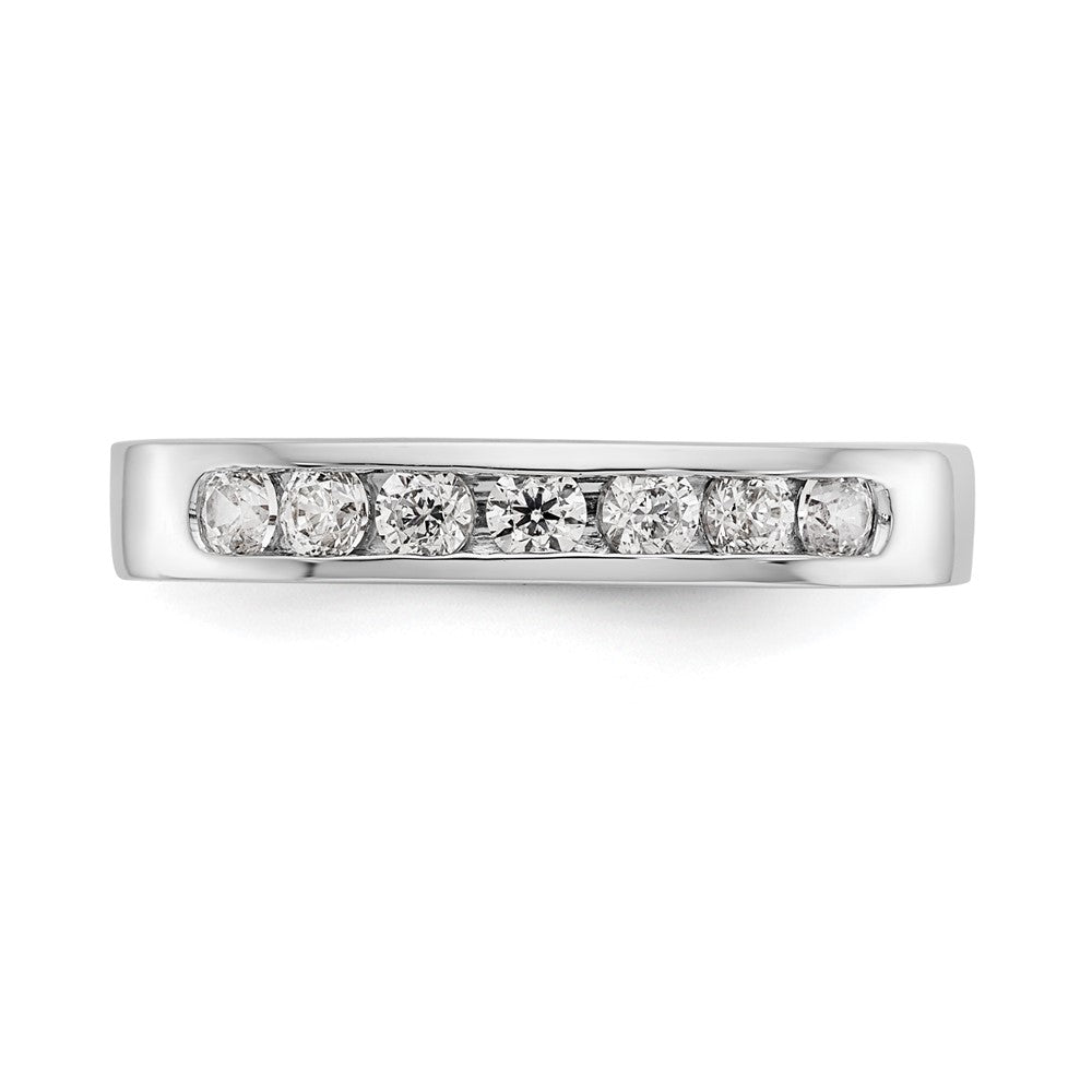 14k White Gold 7-Stone 1/3 carat Round Diamond Complete Channel Band