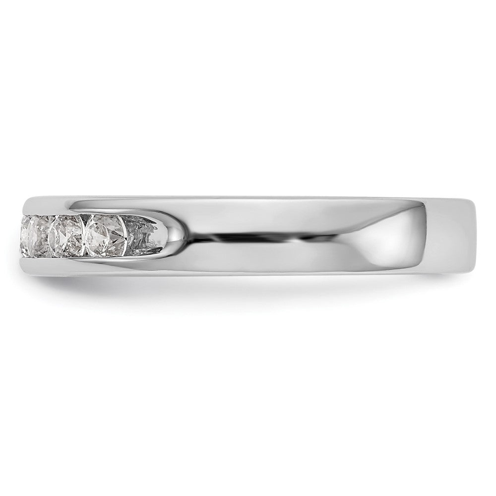 14k White Gold 7-Stone 1/2 carat Round Diamond Complete Channel Band