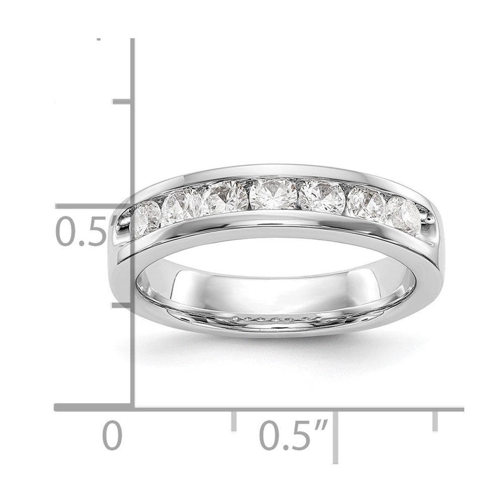 14k White Gold 7-Stone 3/4 carat Round Diamond Complete Channel Band