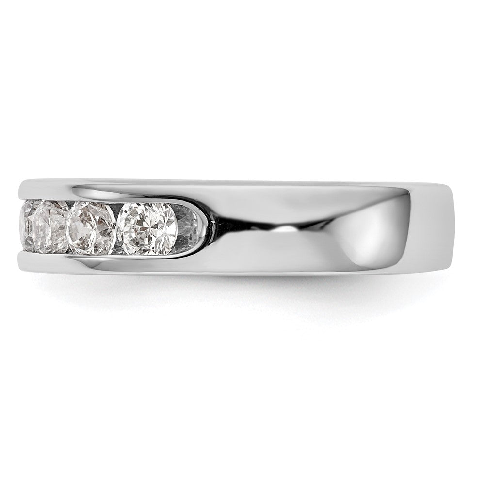 14k White Gold 7-Stone 1 carat Round Diamond Complete Channel Band