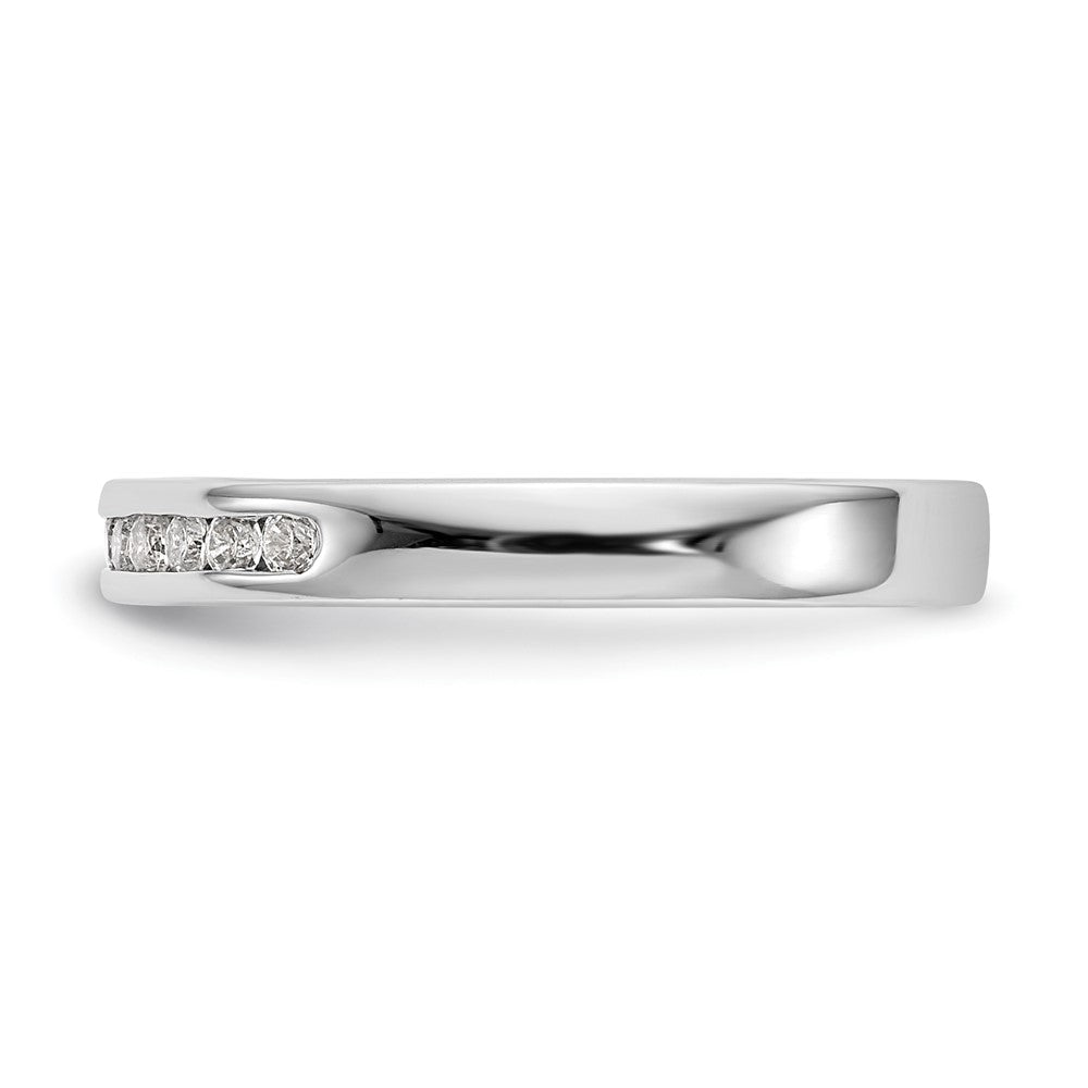 0.12ct. CZ Solid Real 14K White Gold 7-Stone Channel Wedding Band Ring