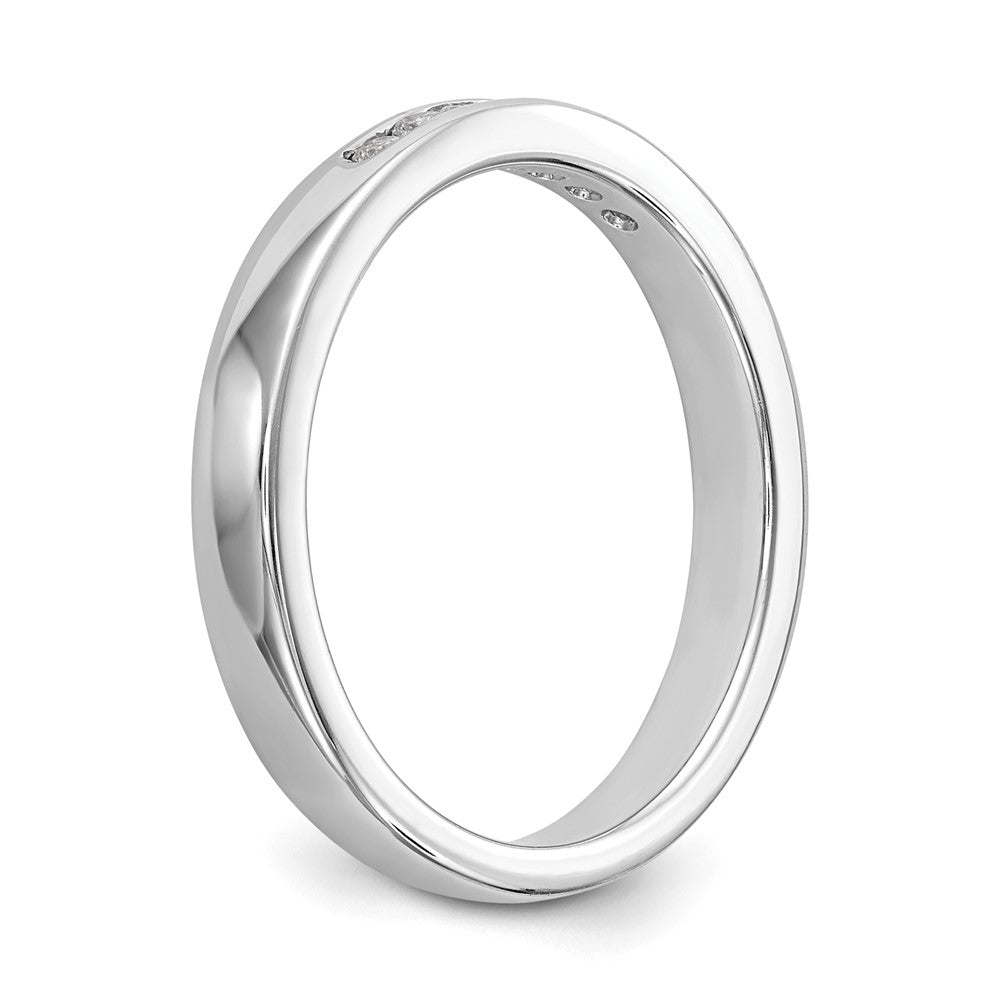 0.12ct. CZ Solid Real 14K White Gold 7-Stone Channel Wedding Band Ring