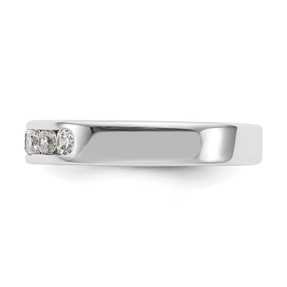 14K White Gold 7-Stone Real Diamond Channel Band