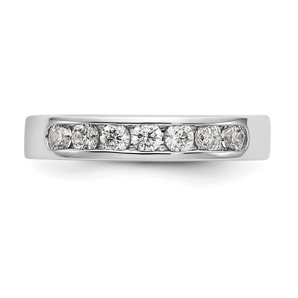 14K White Gold 7-Stone Real Diamond Channel Band