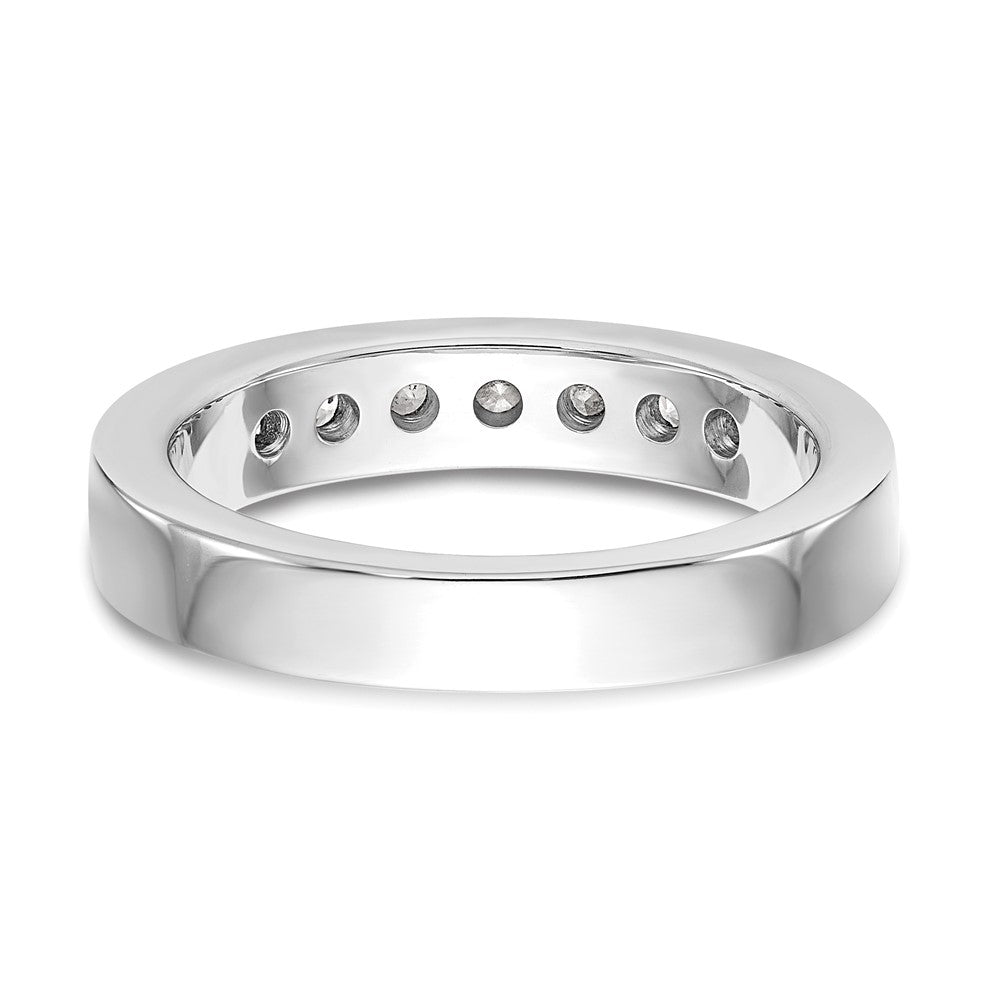 14K White Gold 7-Stone Real Diamond Channel Band