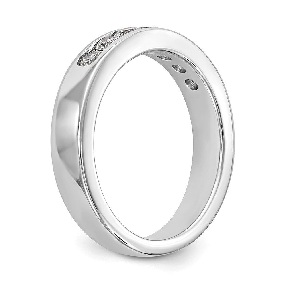 14K White Gold 7-Stone Real Diamond Channel Band