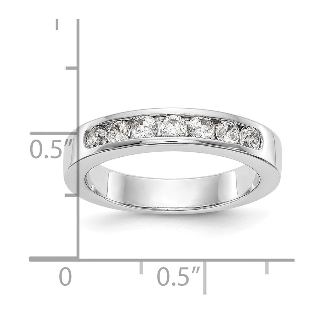 14K White Gold 7-Stone Real Diamond Channel Band