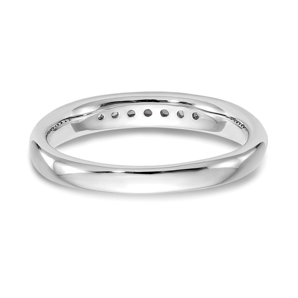 0.10ct. CZ Solid Real 14K White Gold 7-Stone Channel Wedding Band Ring