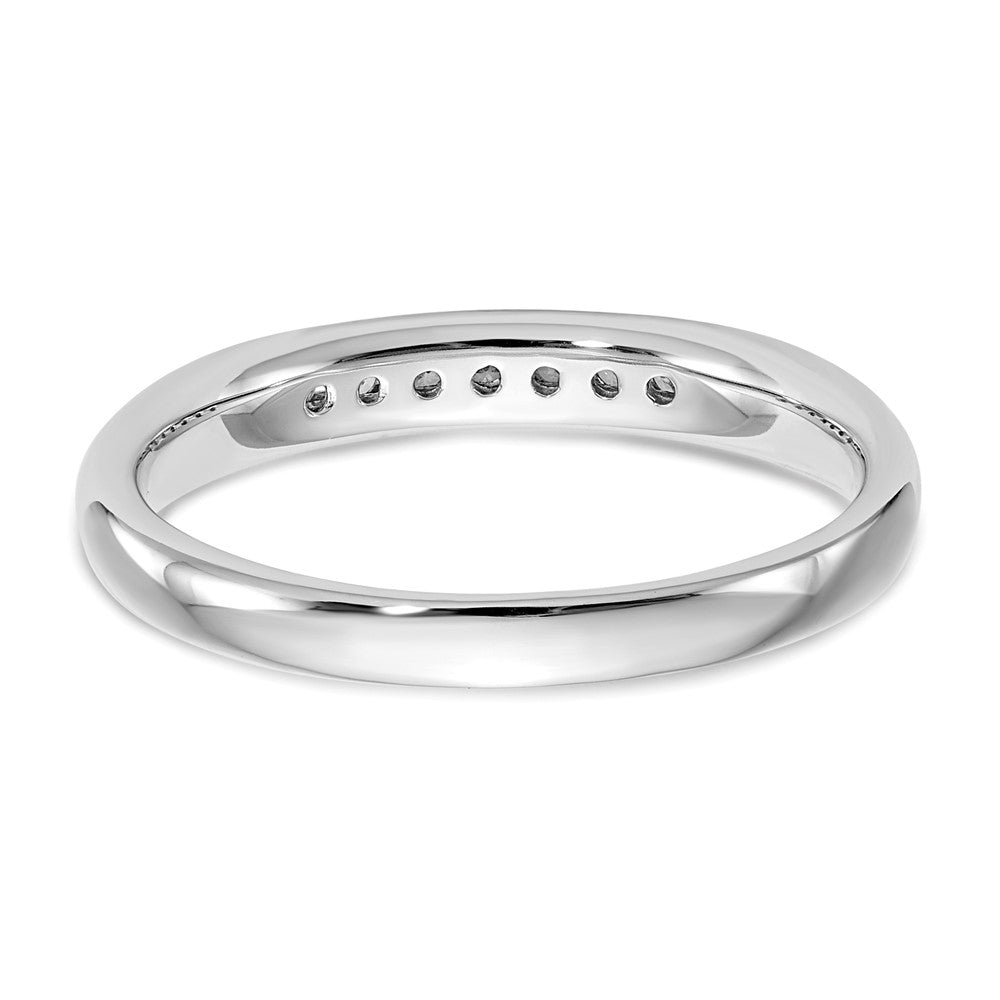 0.10ct. CZ Solid Real 14K White Gold 7-Stone Channel Wedding Band Ring