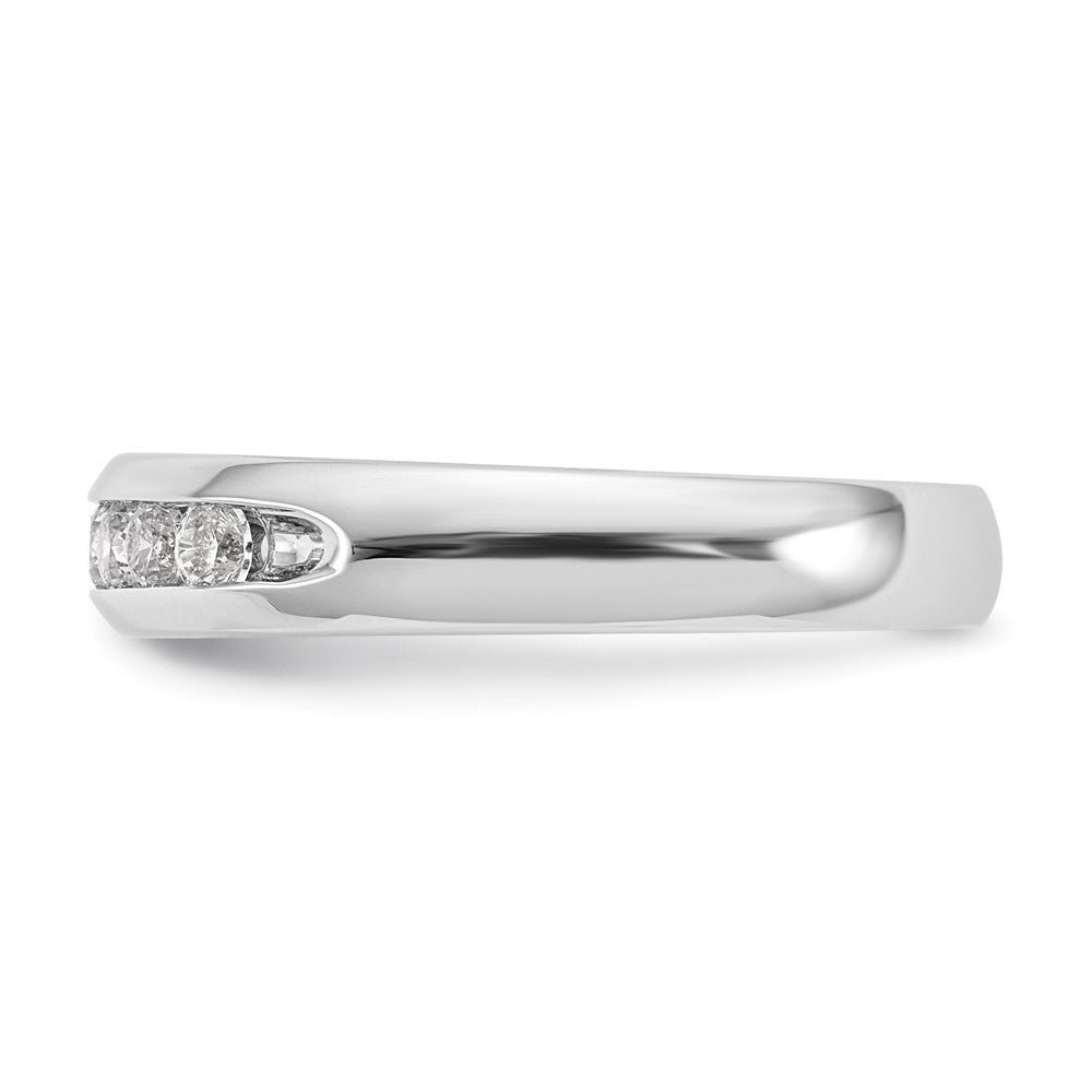 14K White Gold 7-Stone Real Diamond Channel Band